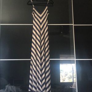 Blue/Cream Striped Maxi